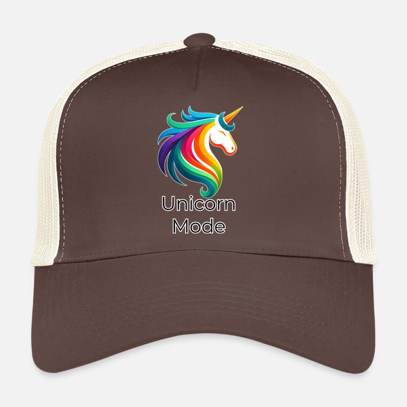 Einhorn Regenbogen – Unicorn Mode Design - Trucker Cap - brown/beige