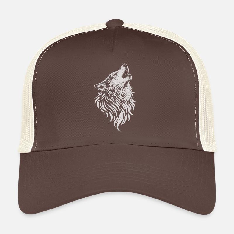 Loup hurlant dans le style vintage Casquette trucker 
