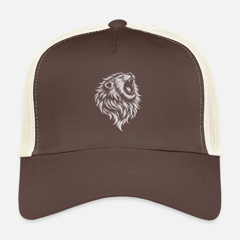 Roaring Lion – Monochrome Vector Art Trucker Cap