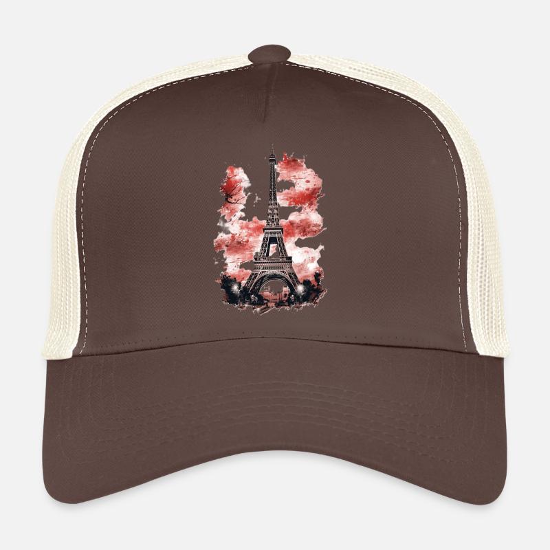Paris France Eiffel Tower Artistic Souvenir Design Trucker Cap