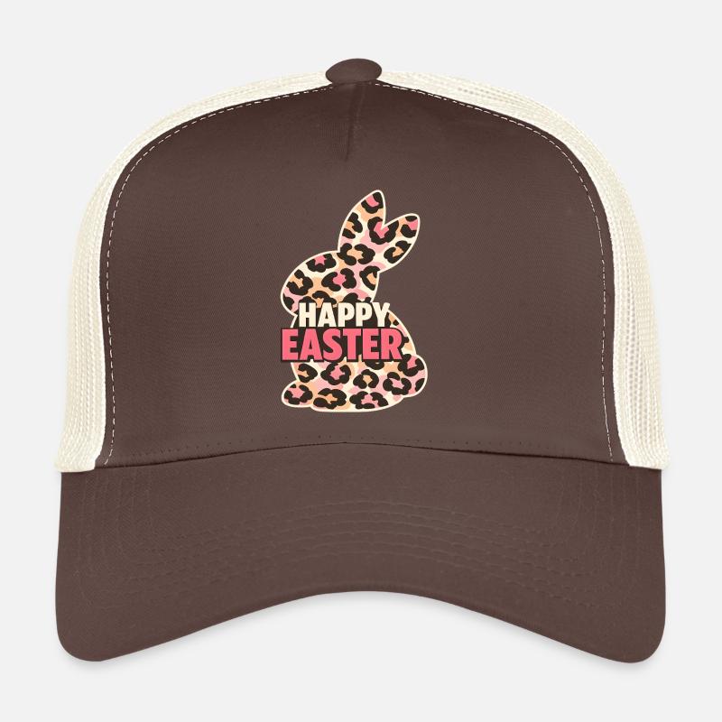 Happy Easter Easter Bunny Leopard Trucker Cap