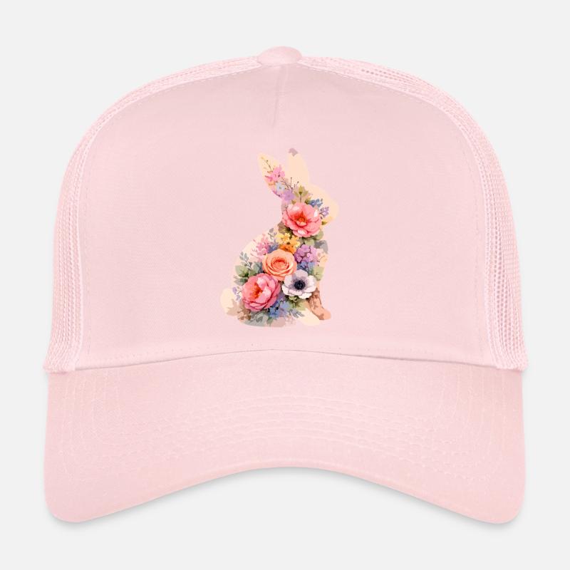 Fleurs pastel de lapins Casquette trucker 