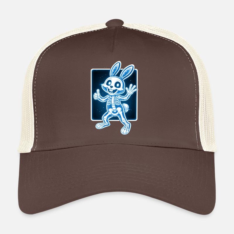 X-Ray Bunny Skeleton Funny Halloween Design Trucker Cap