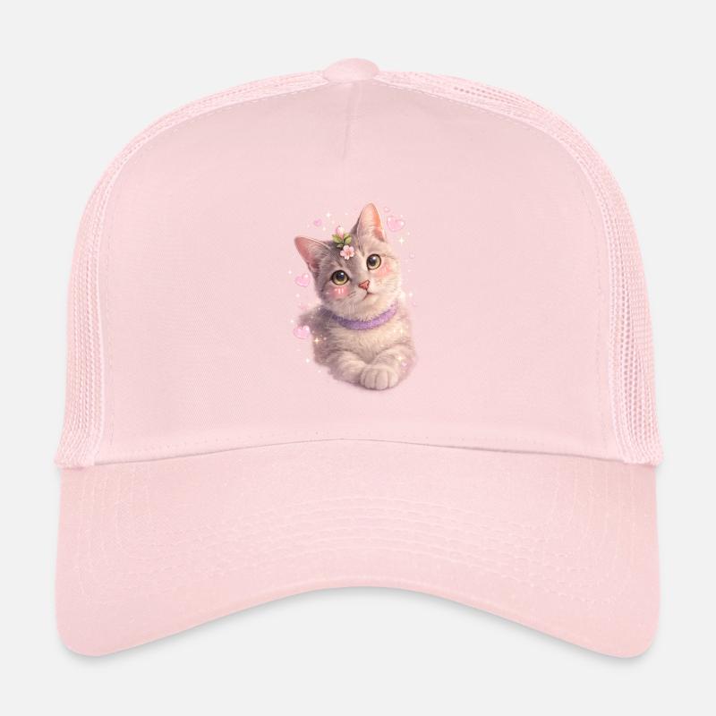 Chaton fleuri Casquette trucker 