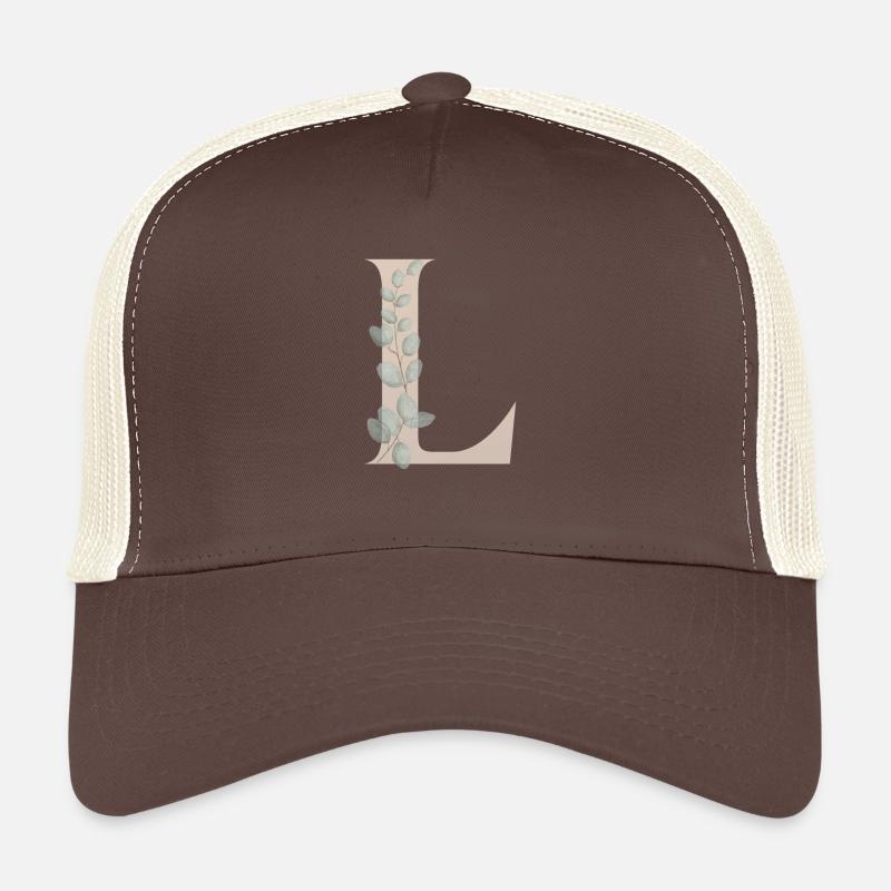 Buchstabe L mit Blumenranke Trucker Cap