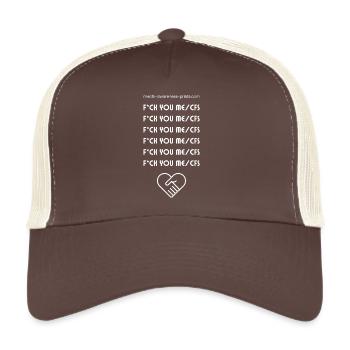 F*ck u ME/CFS II ♡ - blanc - Casquette trucker  - marron/beige - Devant