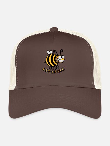Thick crazy bee let it bee - Trucker Cap - brown/beige - Front