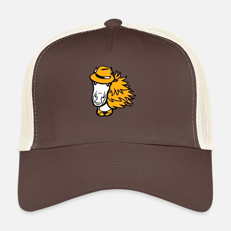 Pferd Mann Hut Anzug Krawatte Detektiv Junge Cool Trucker Cap