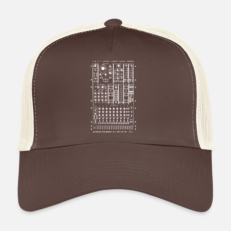 Modular Synth White - Trucker Cap - brown/beige