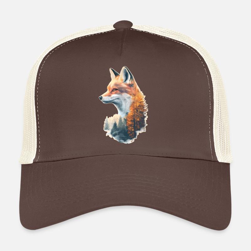 Renard dans la forêt d'automne Casquette trucker 