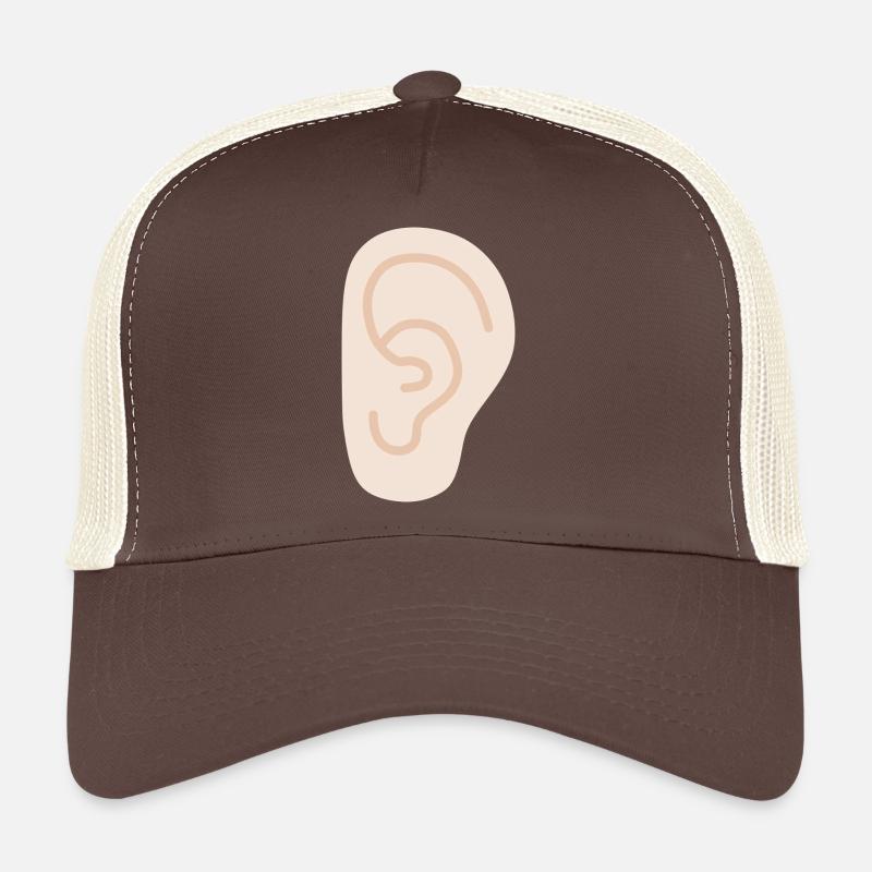 Oreille : Soft Peach Line Art Casquette trucker 