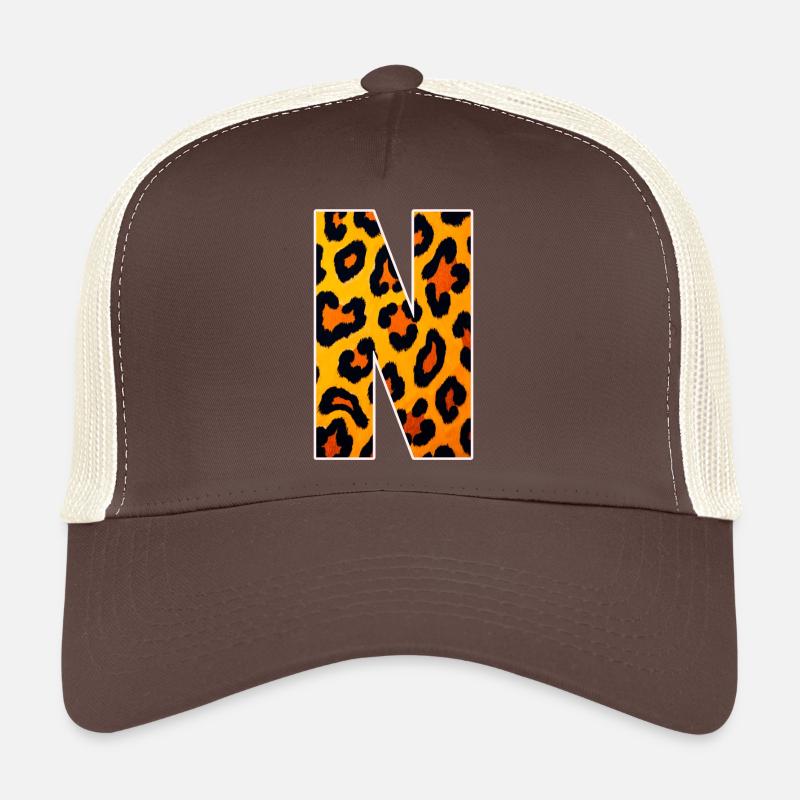 Neon Leopard Print YellowOrange Trucker Cap