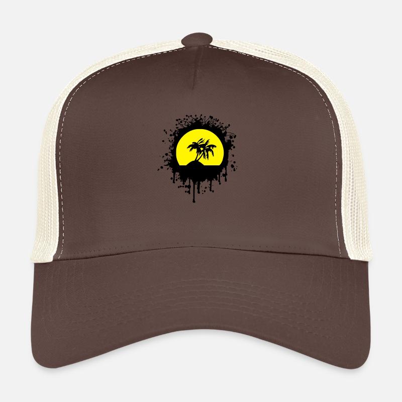 palmier et soleil Casquette trucker 