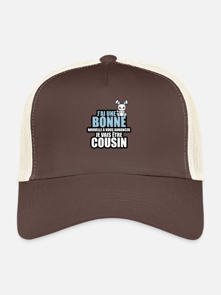 bonne nouvelle à vous annoncer je vais être cousin - Casquette trucker  - marron/beige - Devant