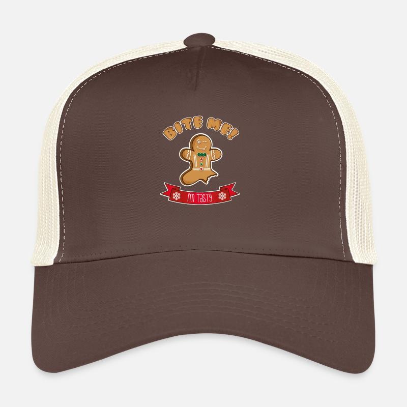 11869 lebkuchen bite me rot voll Trucker Cap