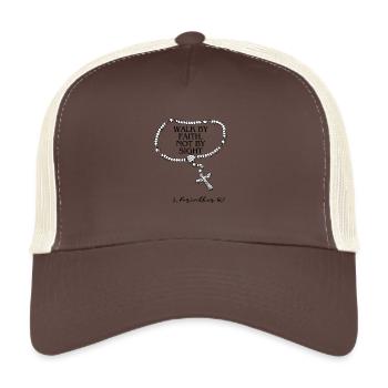 Walk by Faith Not by Sight - Trucker Cap - brown/beige - Front