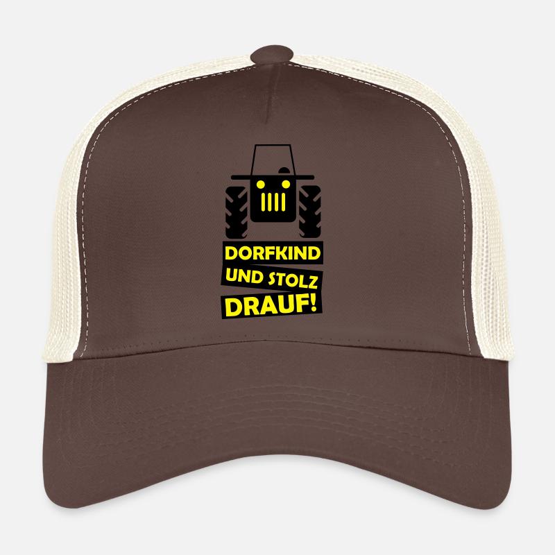 traktor_dorfkind_02 - Trucker Cap - Braun/Beige