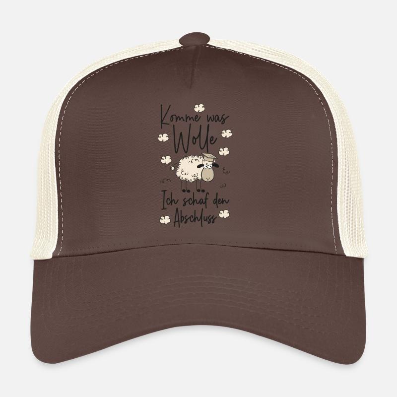 Komme was WOLLE Ich SCHAF den Abschluss 2026 - Trucker Cap - Braun/Beige