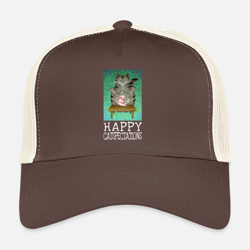 Happy Catspectations - Motivierende getigerte Katzenkunst Trucker Cap