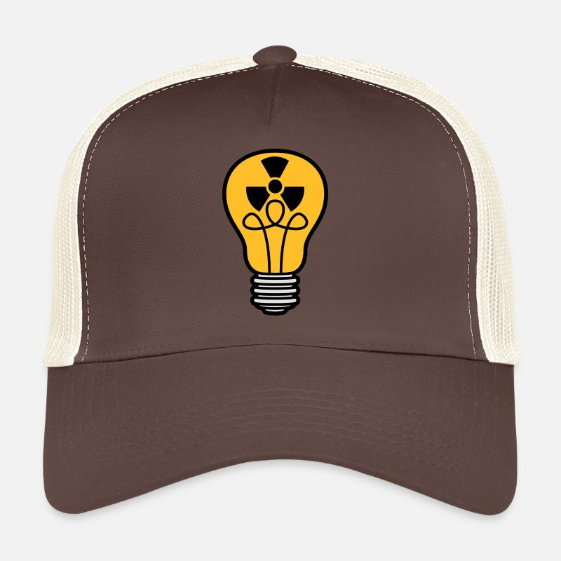 atom energy sign symbol radioactive light bulb Trucker Cap