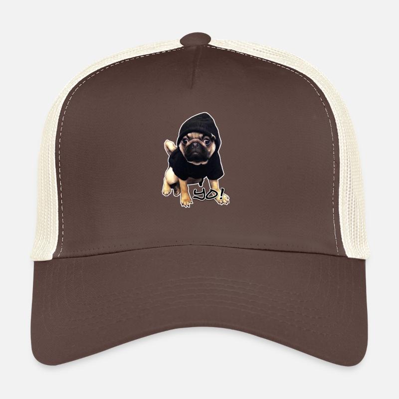 yo_mops_3 - Trucker Cap - Braun/Beige