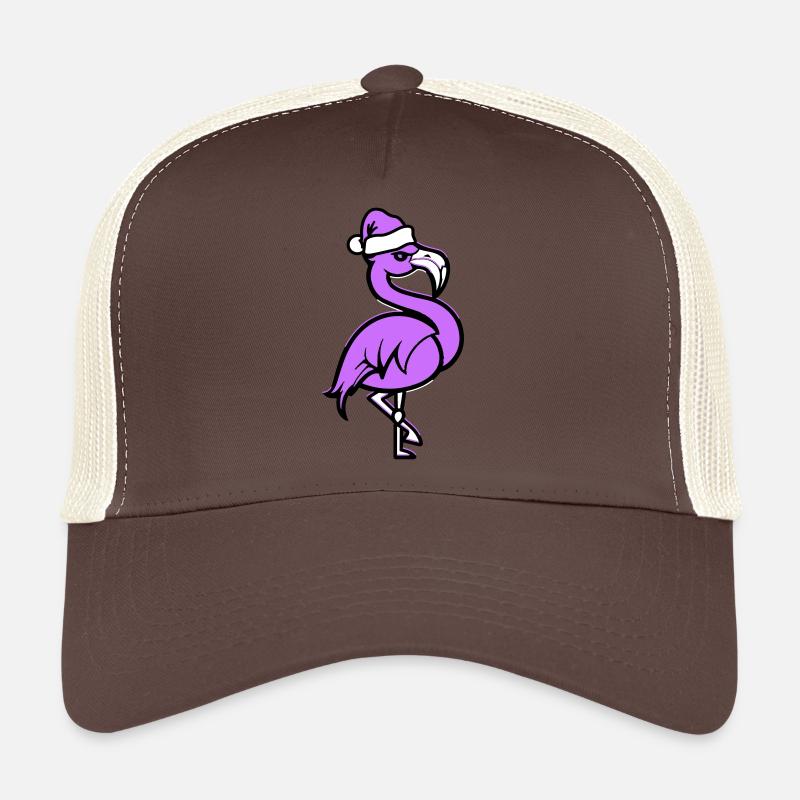 flamingo comic weihnachten - Trucker Cap - Braun/Beige