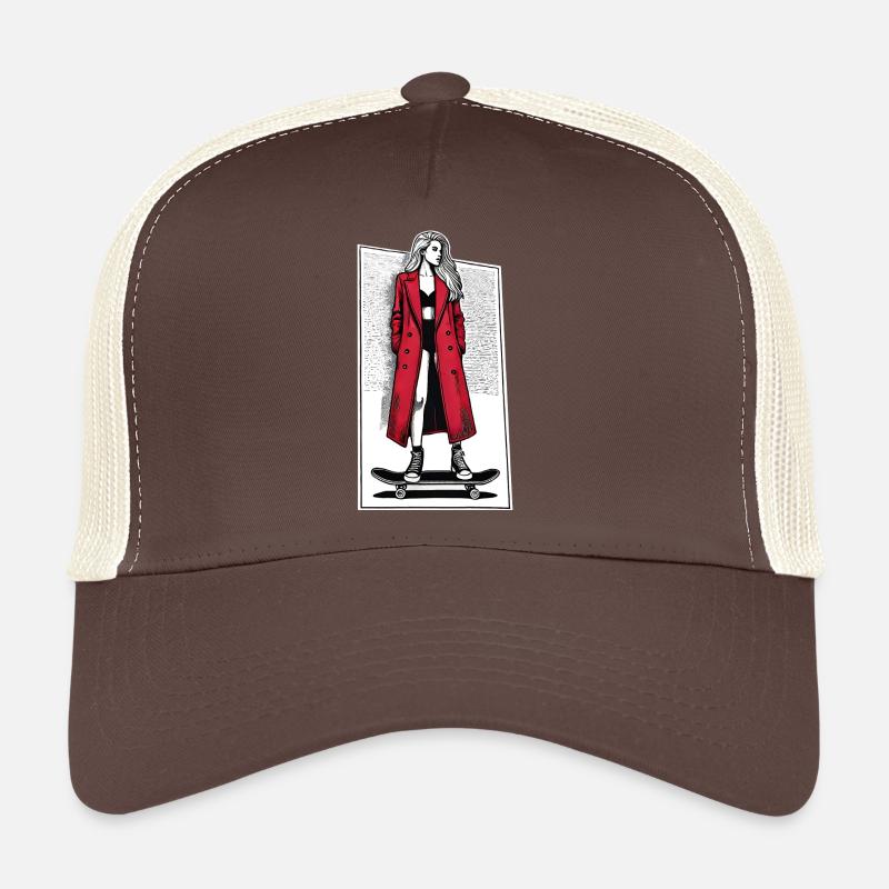 Fille sur skateboard Casquette trucker 
