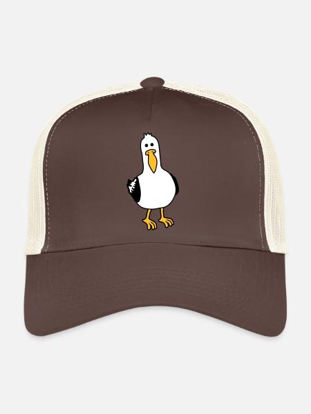curieux moeve drôle plage - Casquette trucker  - marron/beige - Devant