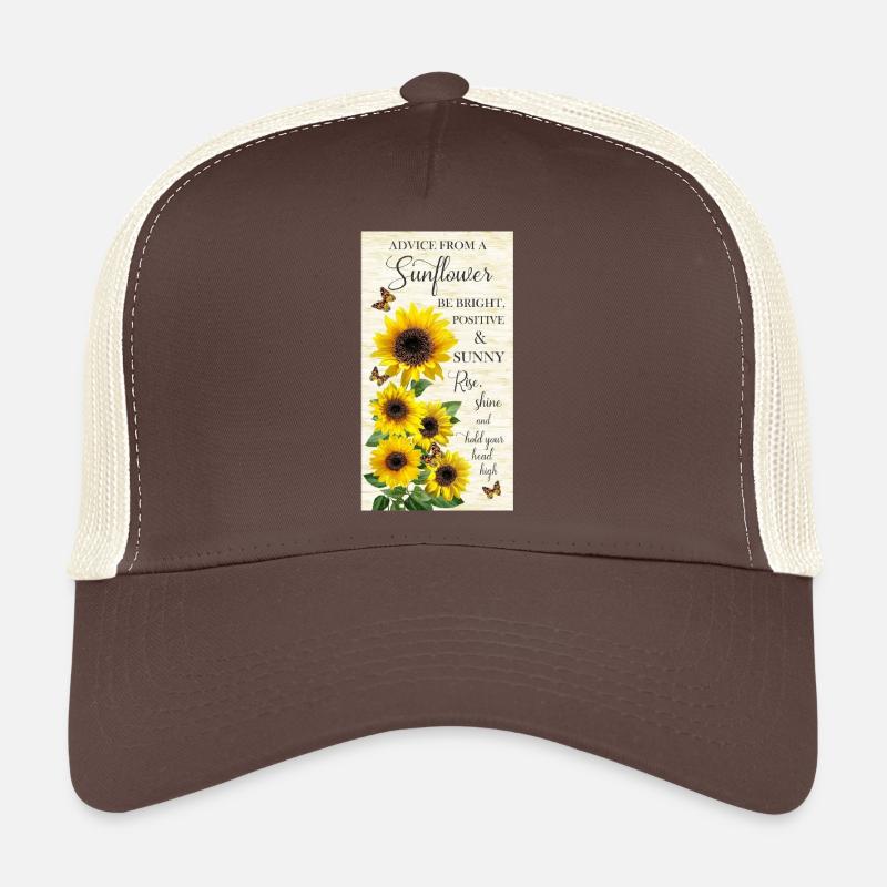 Timeless Treasures Advice From A Sunflower - Trucker Cap - brown/beige