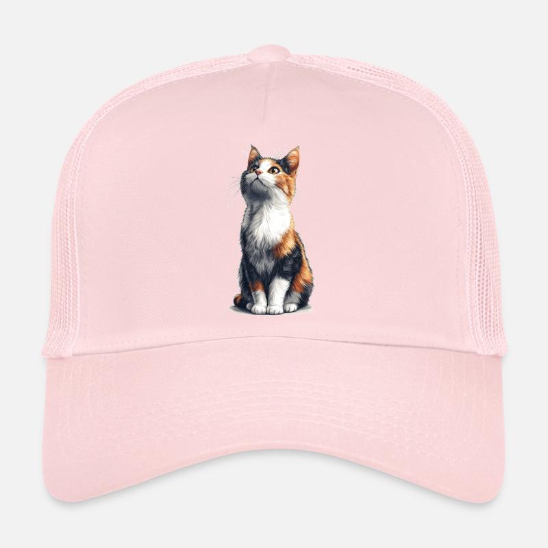 Bunte sitzende Comic Katze Trucker Cap