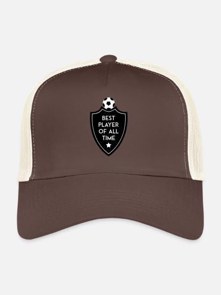 BEST PLAYER OF ALL TIME SHIELD SOCCER - Trucker Cap - brown/beige - Front