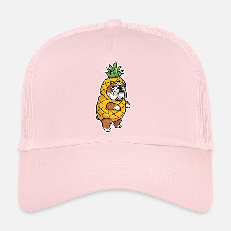 Bouledogue avec ananas Comic Shirt cadeau Casquette trucker 
