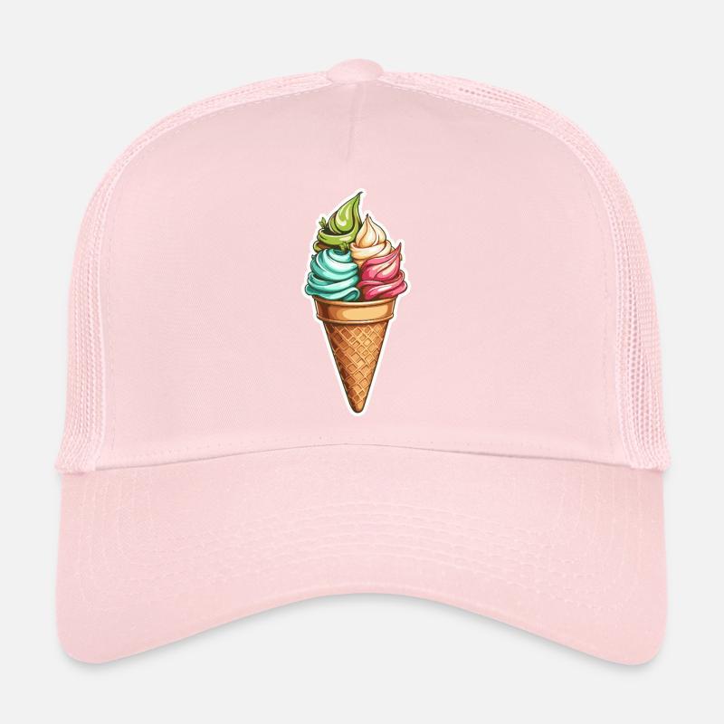 Bunte Swirl-Eiswaffel Muster Trucker Cap