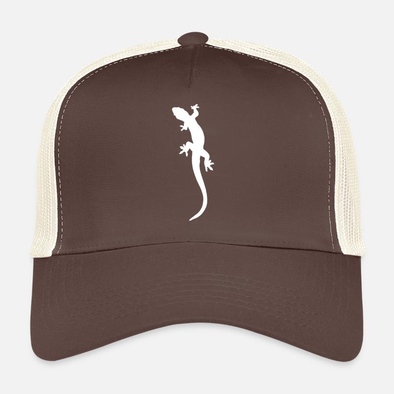 Lizard Illustration Gecko - Trucker Cap - Braun/Beige