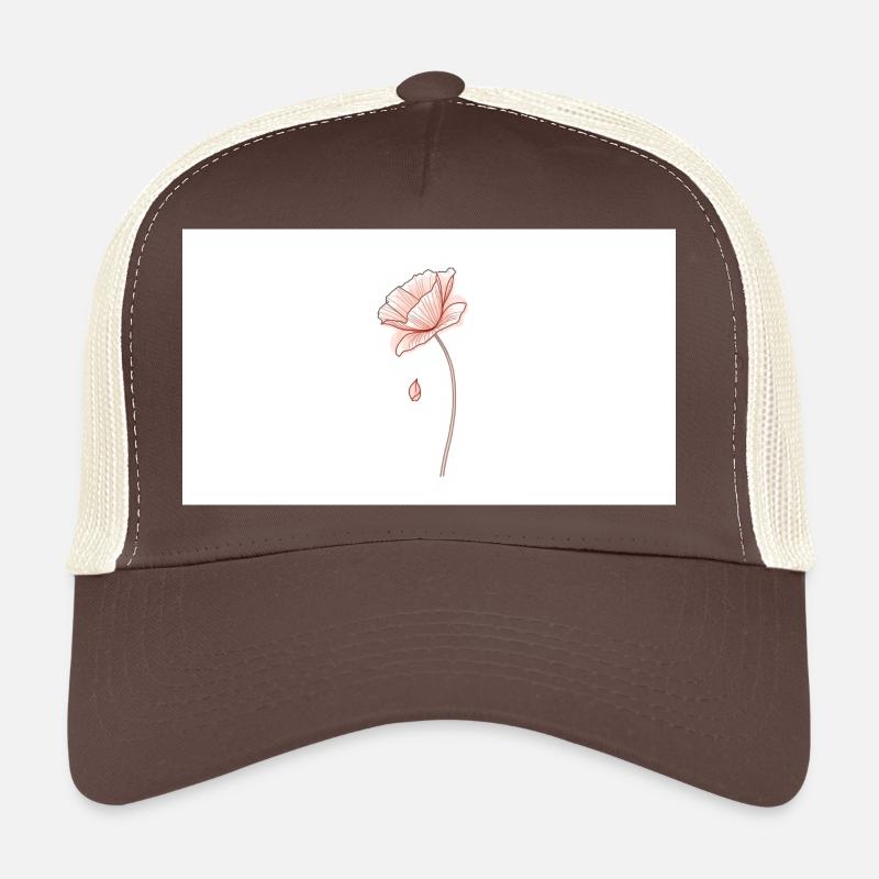 Delicate Flower Dream Line Drawing Trucker Cap