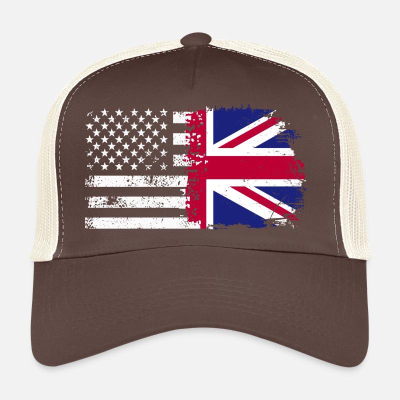 Grunge États-Unis Royaume-Uni Drapeau Mashup Casquette trucker 