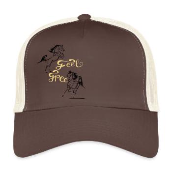 feel free, horses - Trucker Cap - brown/beige - Front