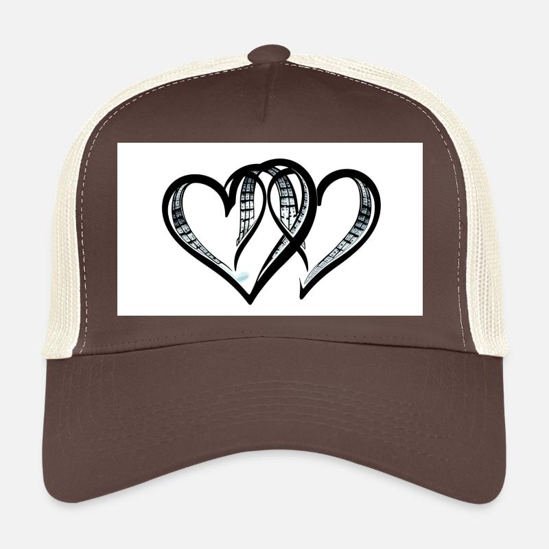 A double heart - Trucker Cap - brown/beige