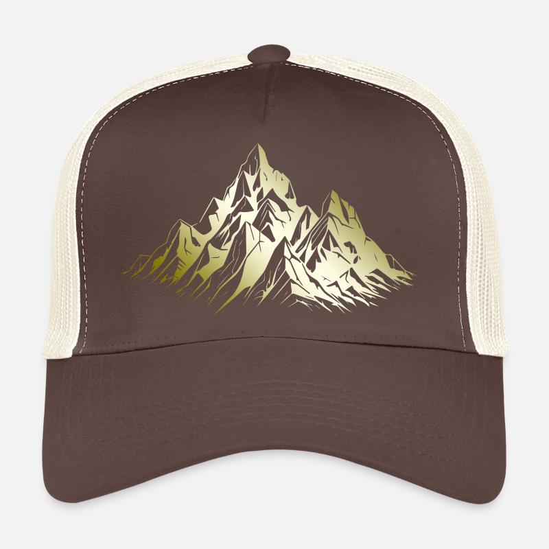 Berge Alpen Mountains - Trucker Cap - Braun/Beige