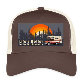 life is better backcountry truck p2 - Trucker Cap - Braun/Beige - Vorne