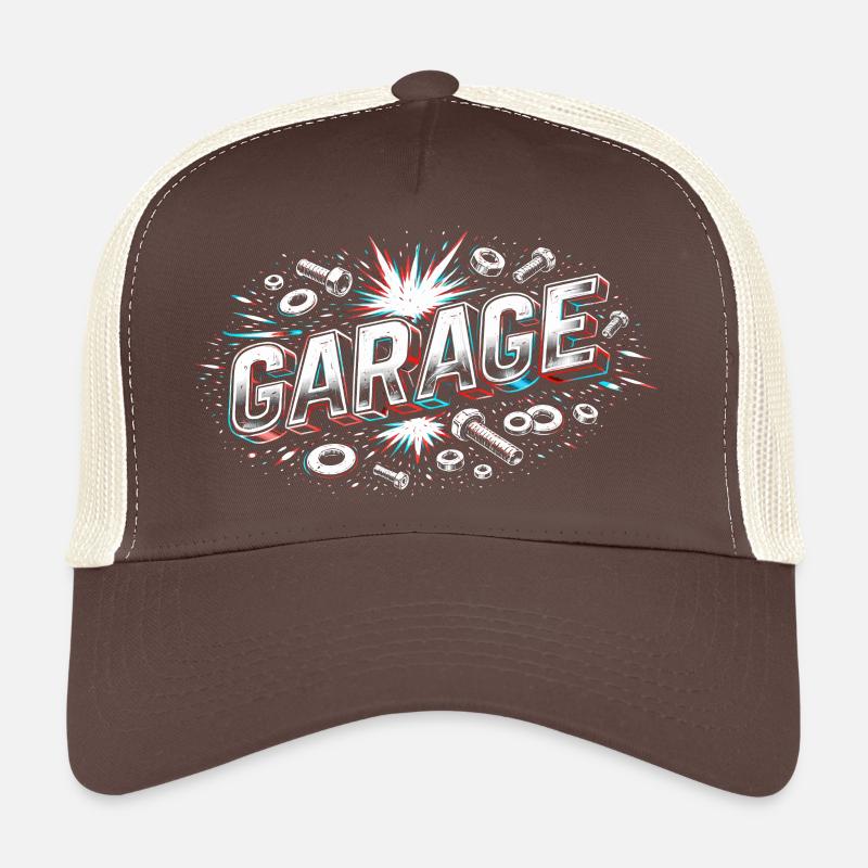 Atelier de tournevis de garage Conception métallique Casquette trucker 