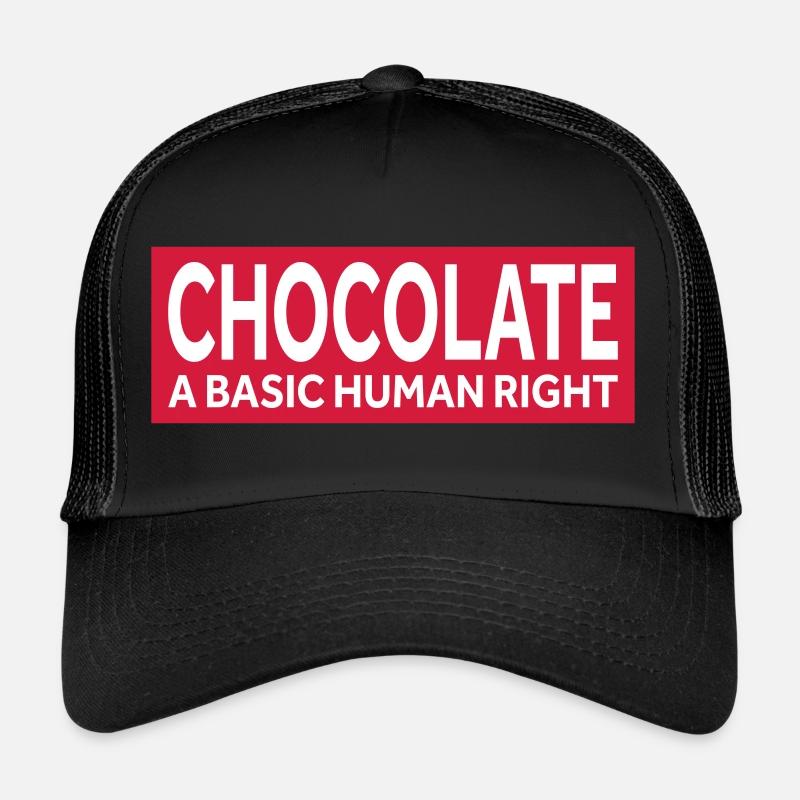 CHOCOLATE - A BASIC HUMAN RIGHT - Trucker Cap - Schwarz/Schwarz