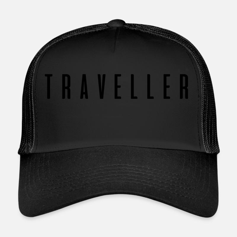 Traveller ! Geschenk Sprüche - Trucker Cap - Schwarz/Schwarz