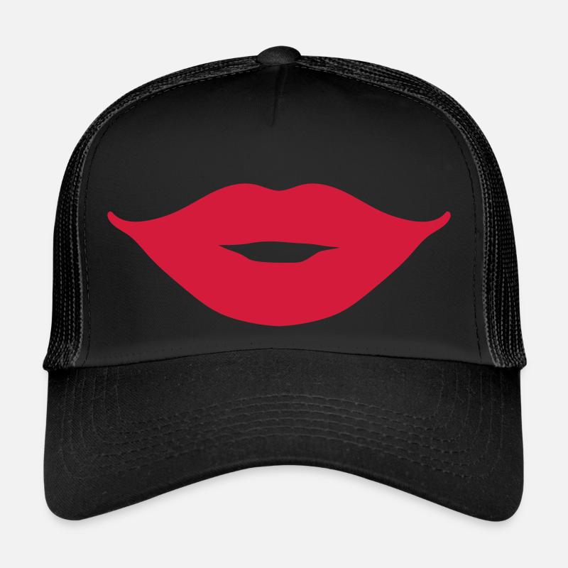 Bouche féminine sourire effronté Casquette trucker 