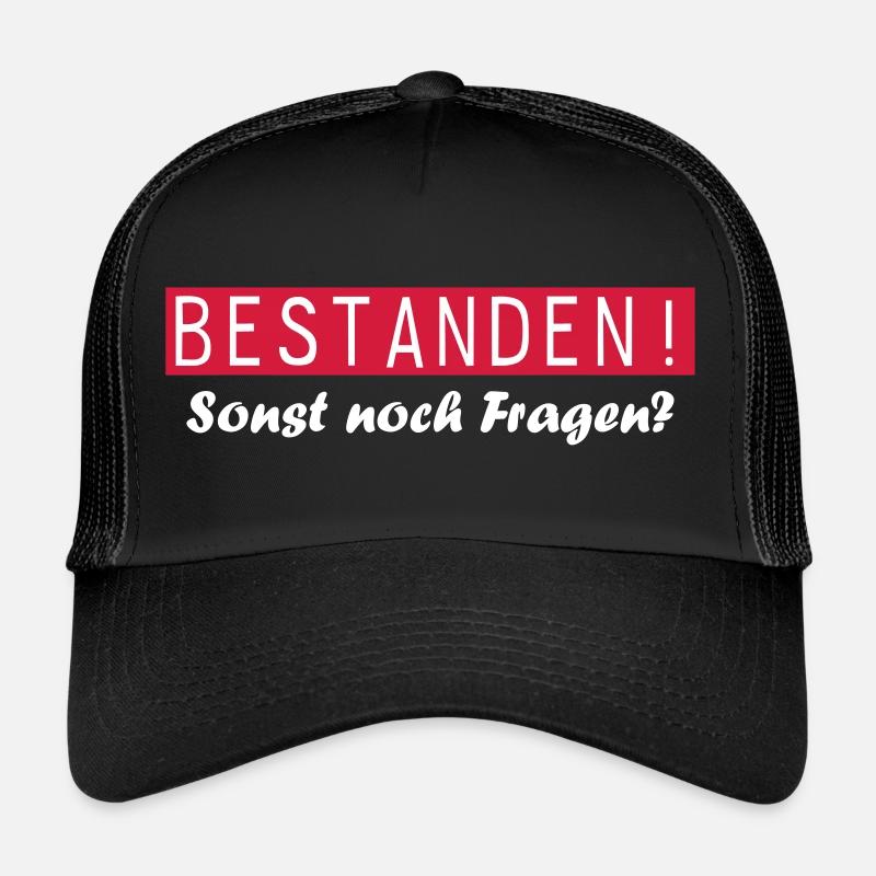 Prüfung bestanden sonst noch fragen? - Trucker Cap - Schwarz/Schwarz