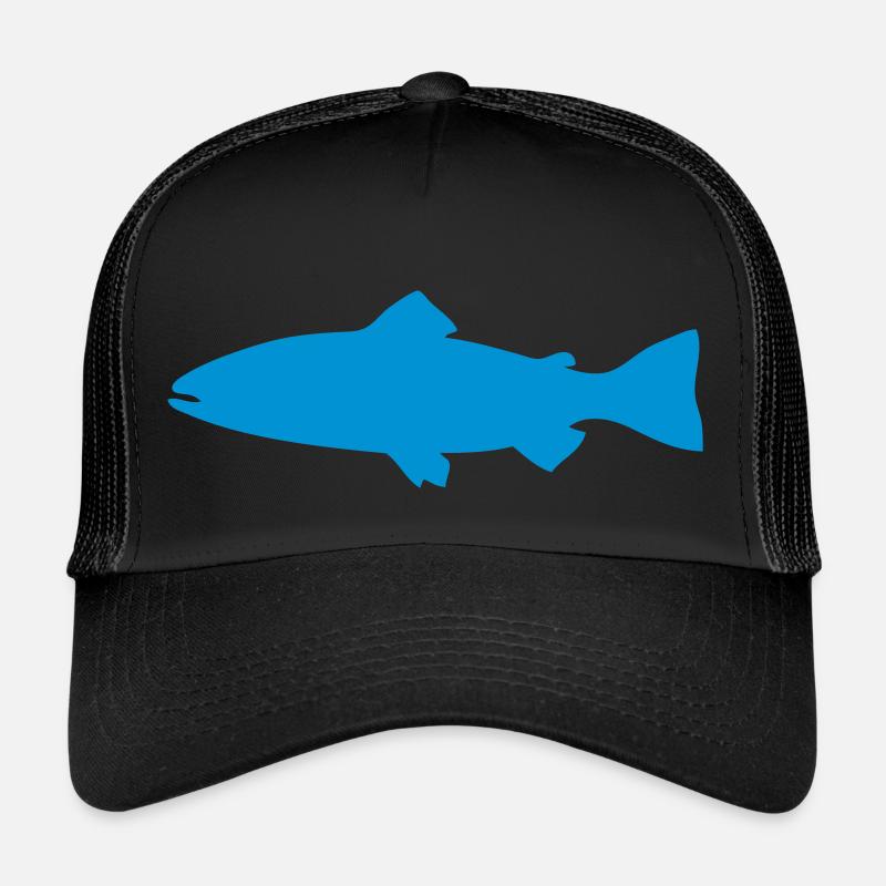 truite poisson peche 1 - Casquette trucker  - noir/noir