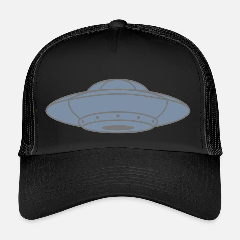UFO fliegende Untertasse Aliens - Trucker Cap - Schwarz/Schwarz