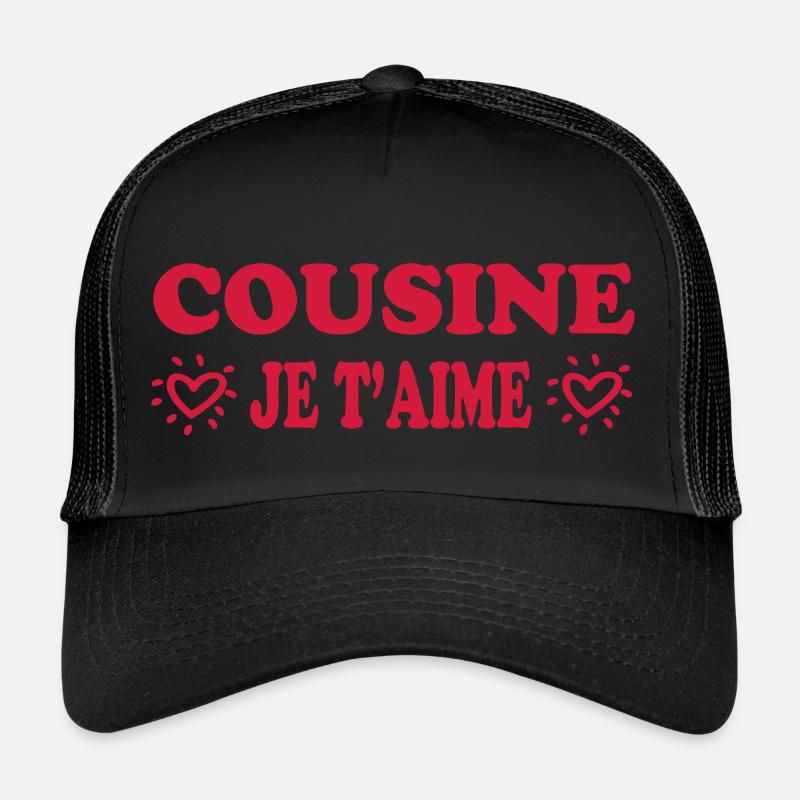 COUSINE, ich liebe dich - Trucker Cap - Schwarz/Schwarz