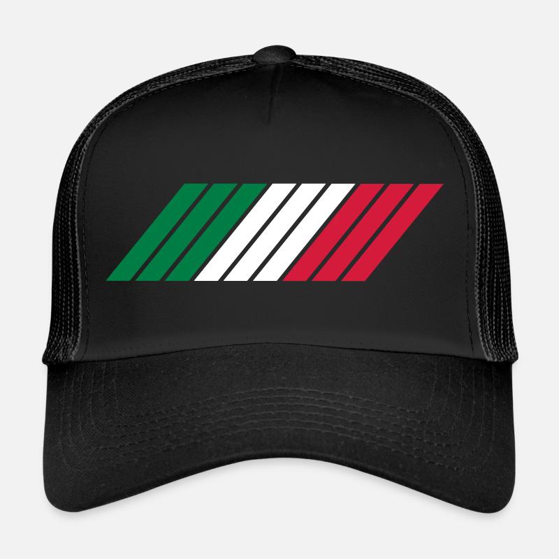 Italien Streifen - Trucker Cap - Schwarz/Schwarz