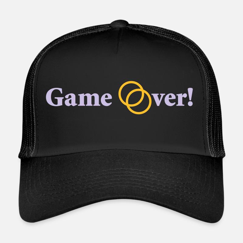 Game over Hochzeit Ehepaar Braut Bräutigam Ringe Trucker Cap